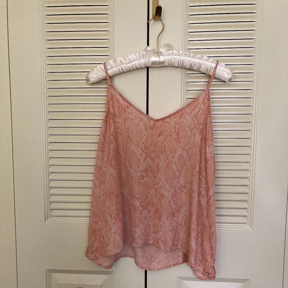 Snake skin print, pink / salmon crop tank, XXL, flowy, a new day
